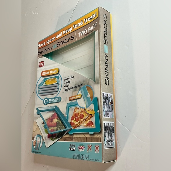 Skinny Stacks Food Storage Trays, Set of 2 - BPA-Free, Space-Saving Design - Picture 10 of 16